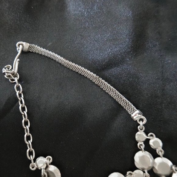 Giuseppe Zanotti Silver Wedge Heel Sandals with Cascading Jewels + Chain Closure - Picture 11 of 12